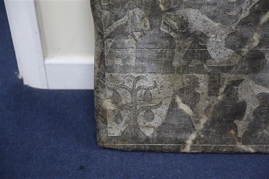 A Chinese stone tomb relief, probably Han dynasty, 1st-2nd century A.D. 47.5cm x 88cm, repaired